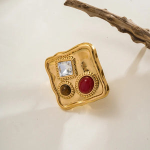 Geometric Gem Quad Ring