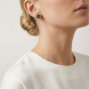 Emerald Lucky Clover Studs