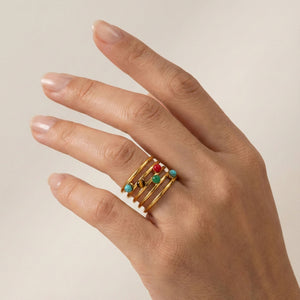 Gemstone Coil Wrap Ring