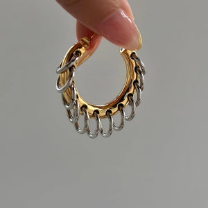 Dual Shade Fringe Hoops