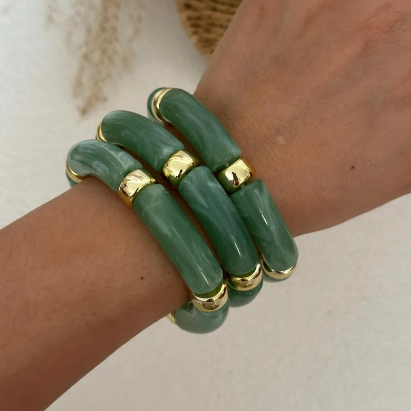 Jade Wave Stretch Bracelet