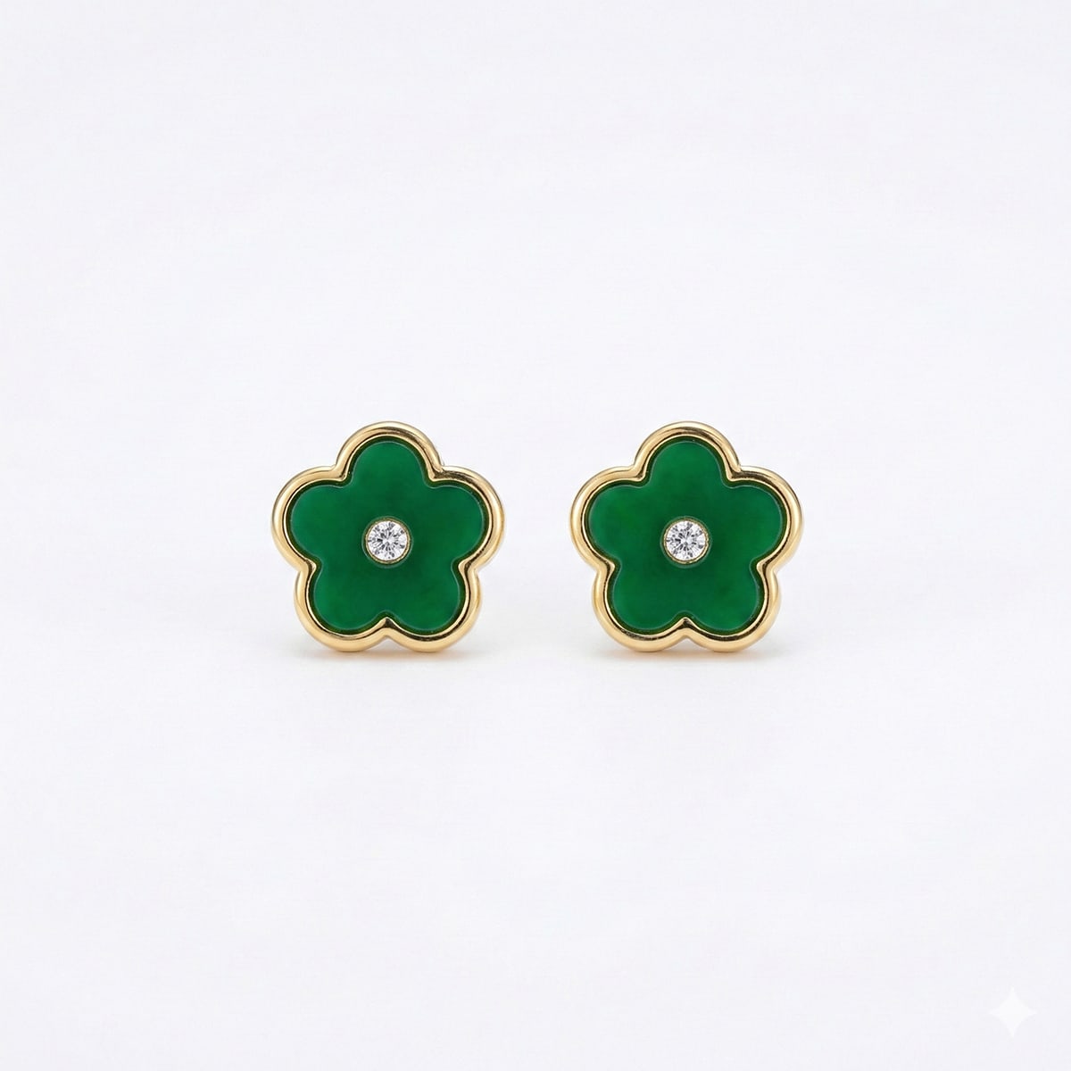 Emerald Lucky Clover Studs