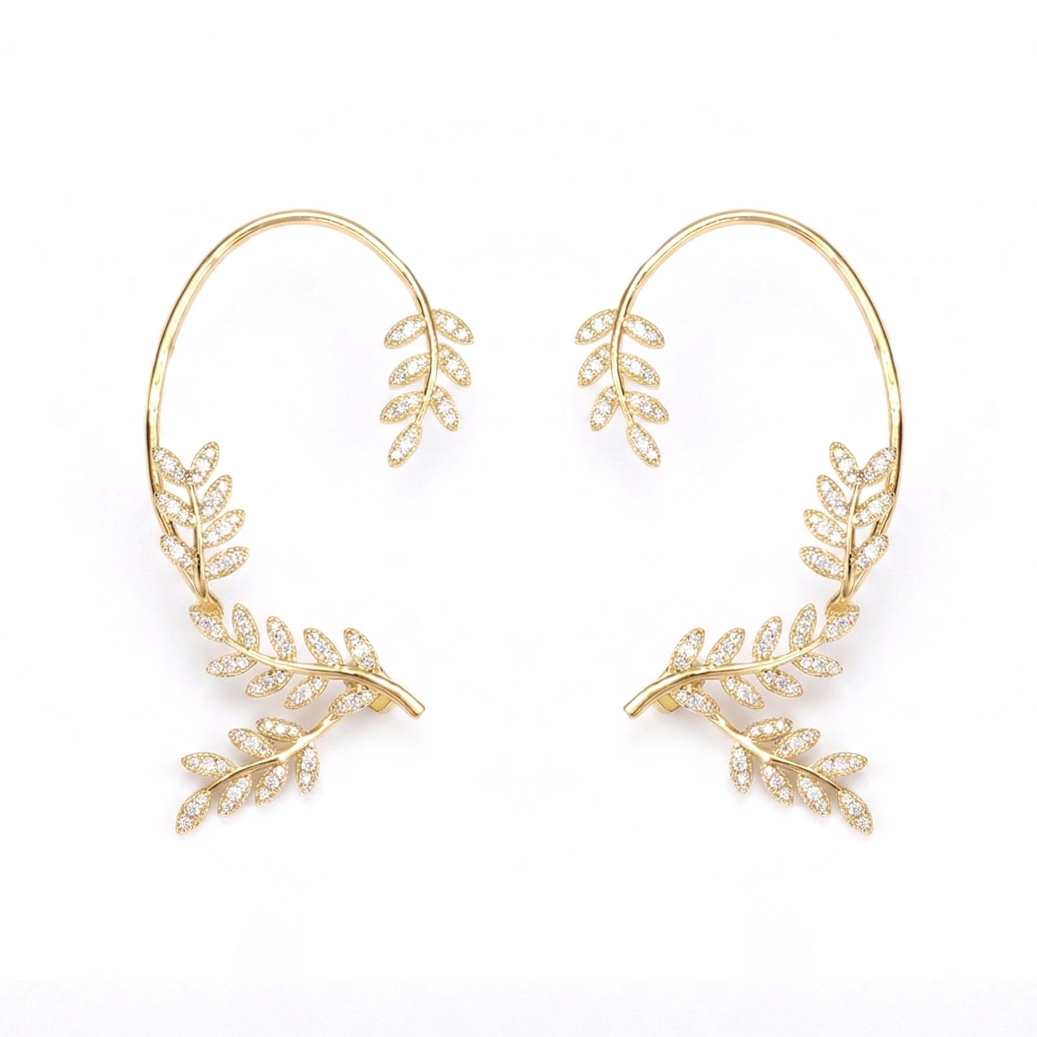 Crystal Laurel Ear Cuff
