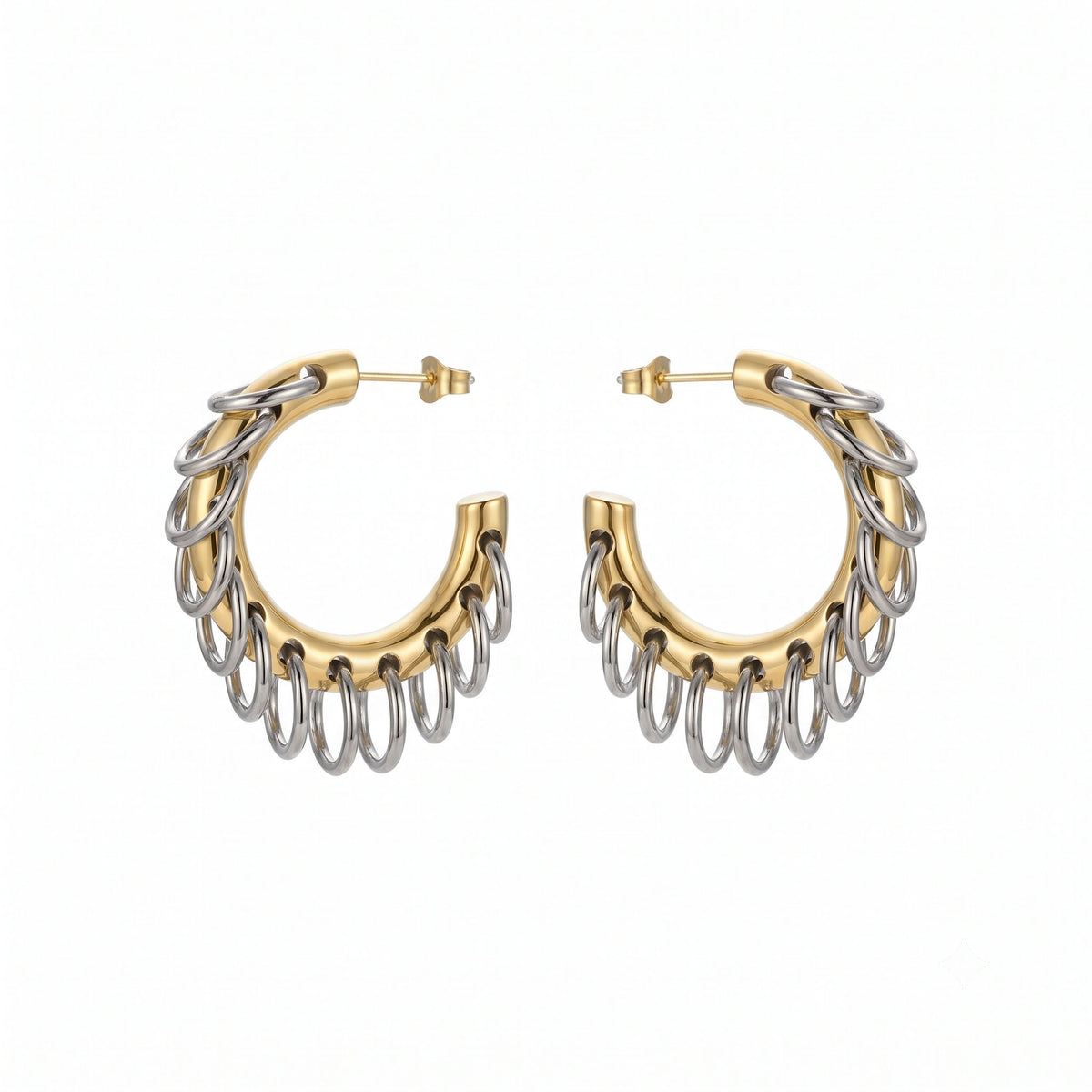 Dual Shade Fringe Hoops