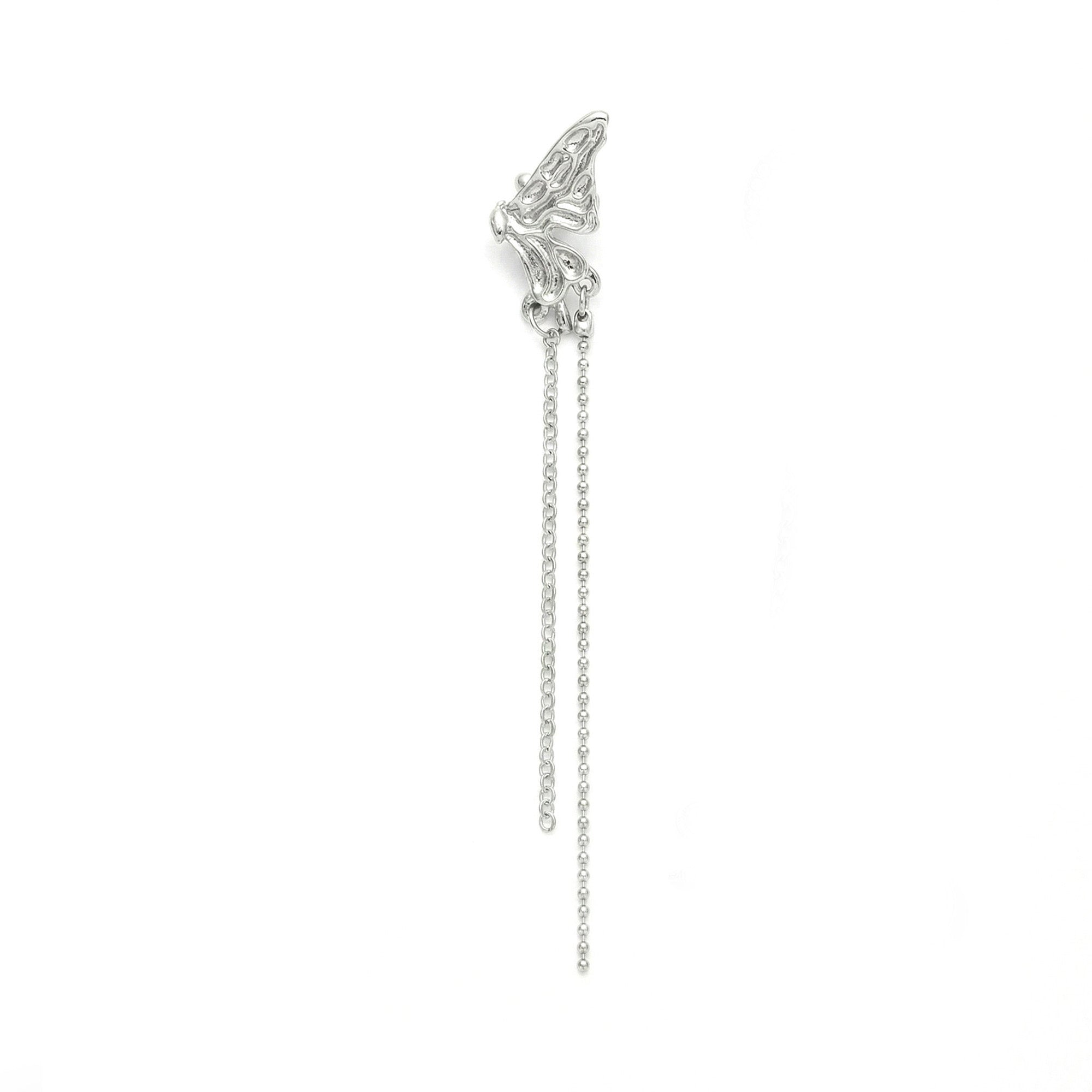 Silver Flutter Chain Ear Cuff