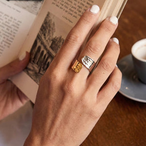 Hammered Duo Cuff Ring