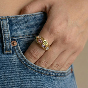 Celestial Mosaic Dome Ring