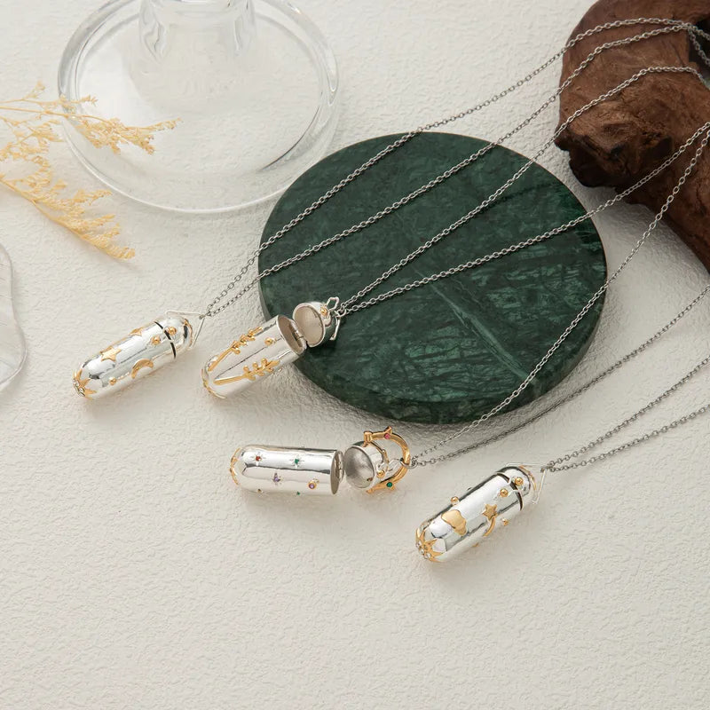 Crystal Vial Pendant Necklace