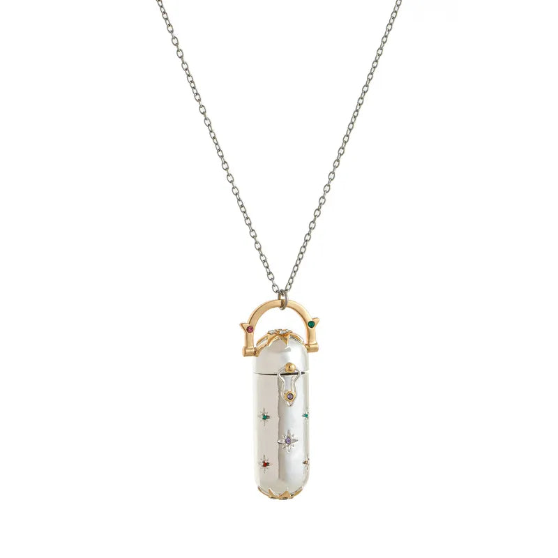 Crystal Vial Pendant Necklace