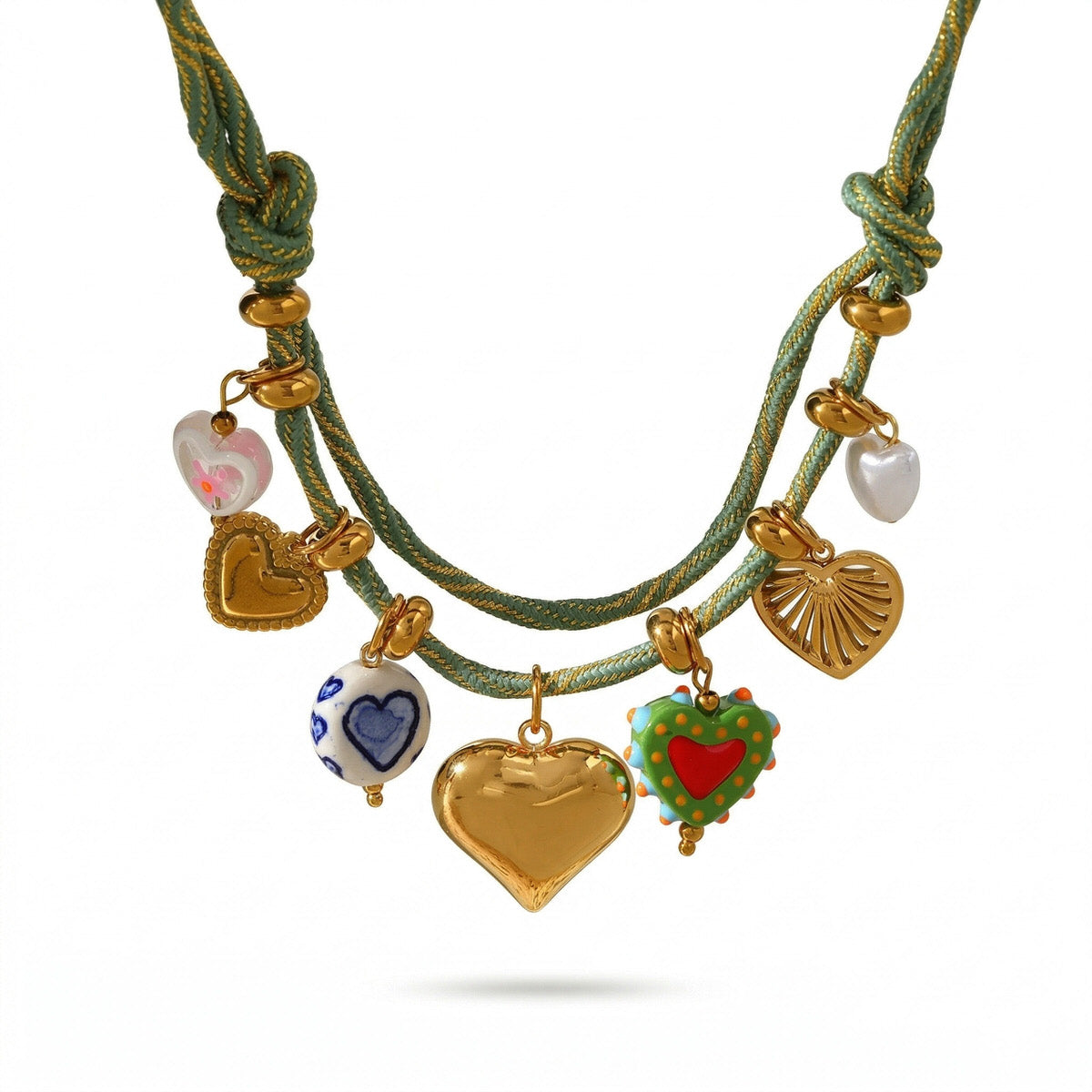 Ocean Heart Charm Cord