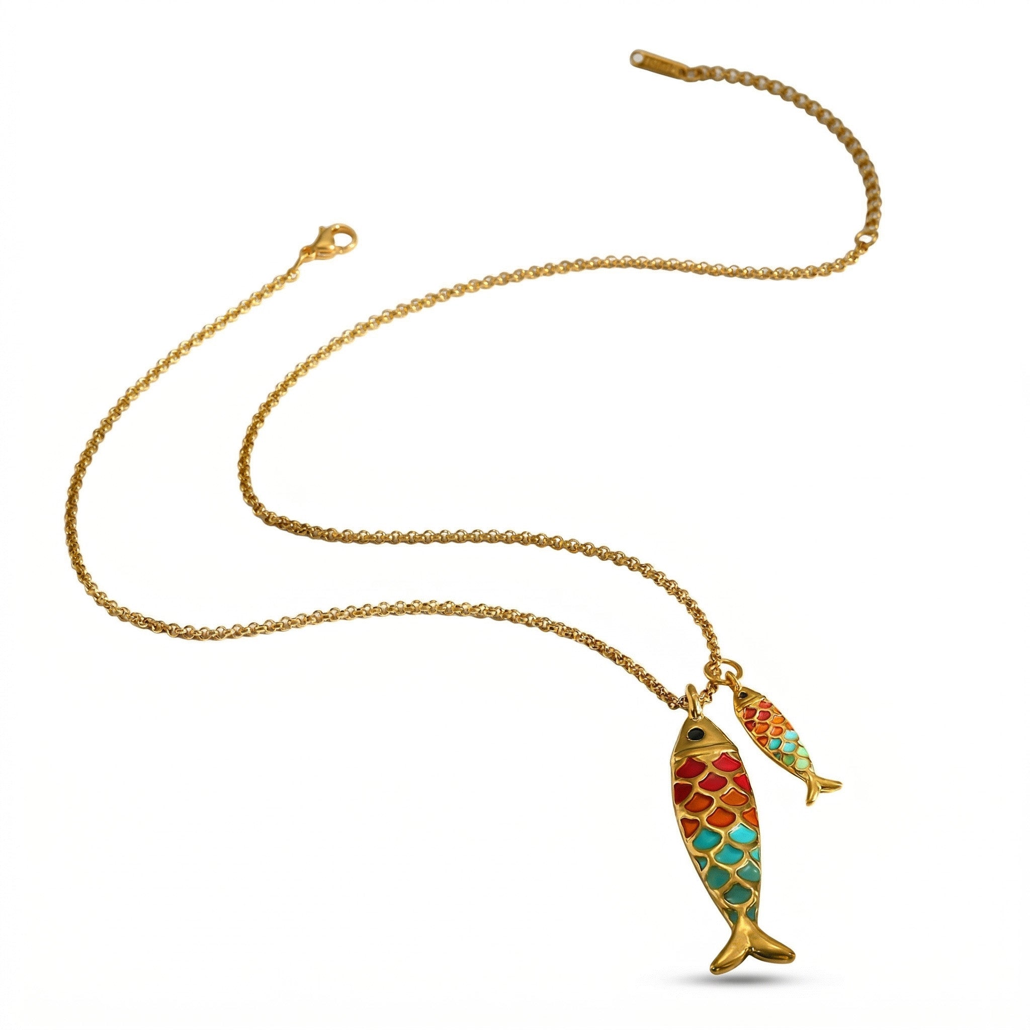 Double Koi Shimmer Pendant Chain