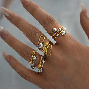Triple Band Orb Statement Ring