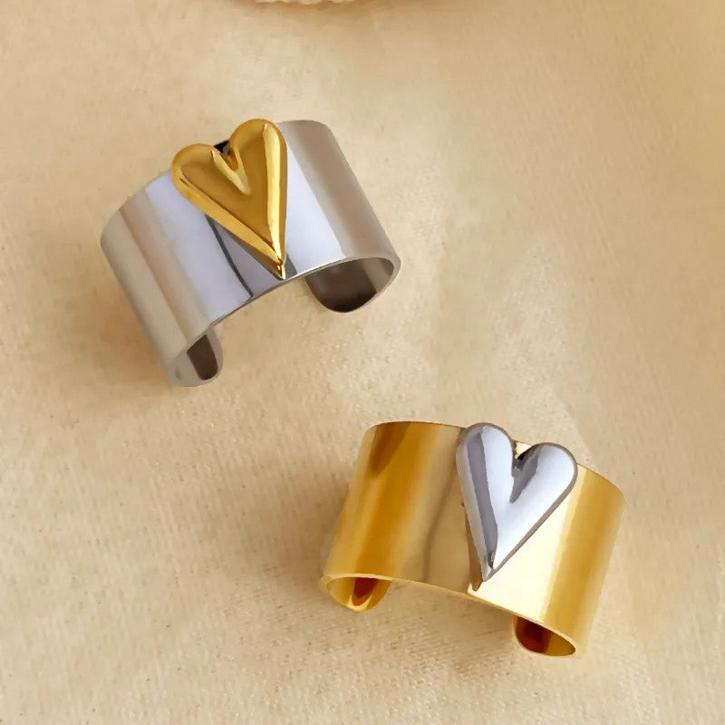 Two-Tone Pop Heart Ring