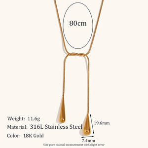 Golden Teardrop Slide Necklace