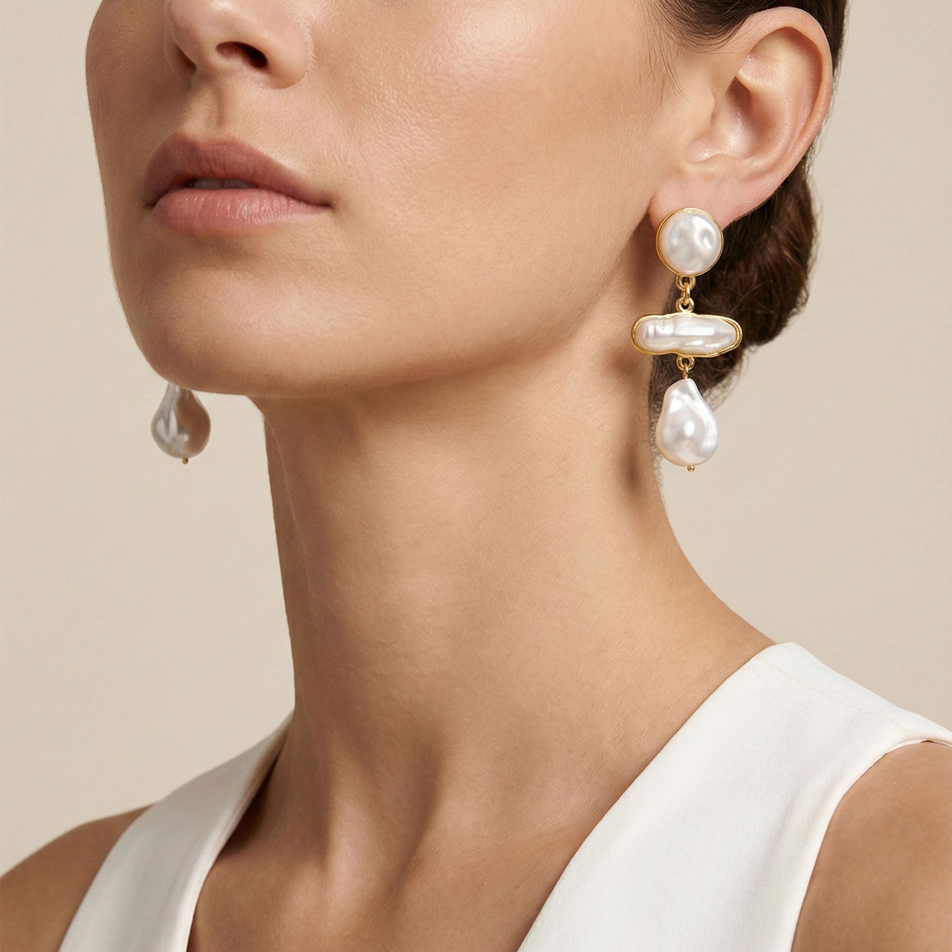 Ivory Baroque Tier Earrings