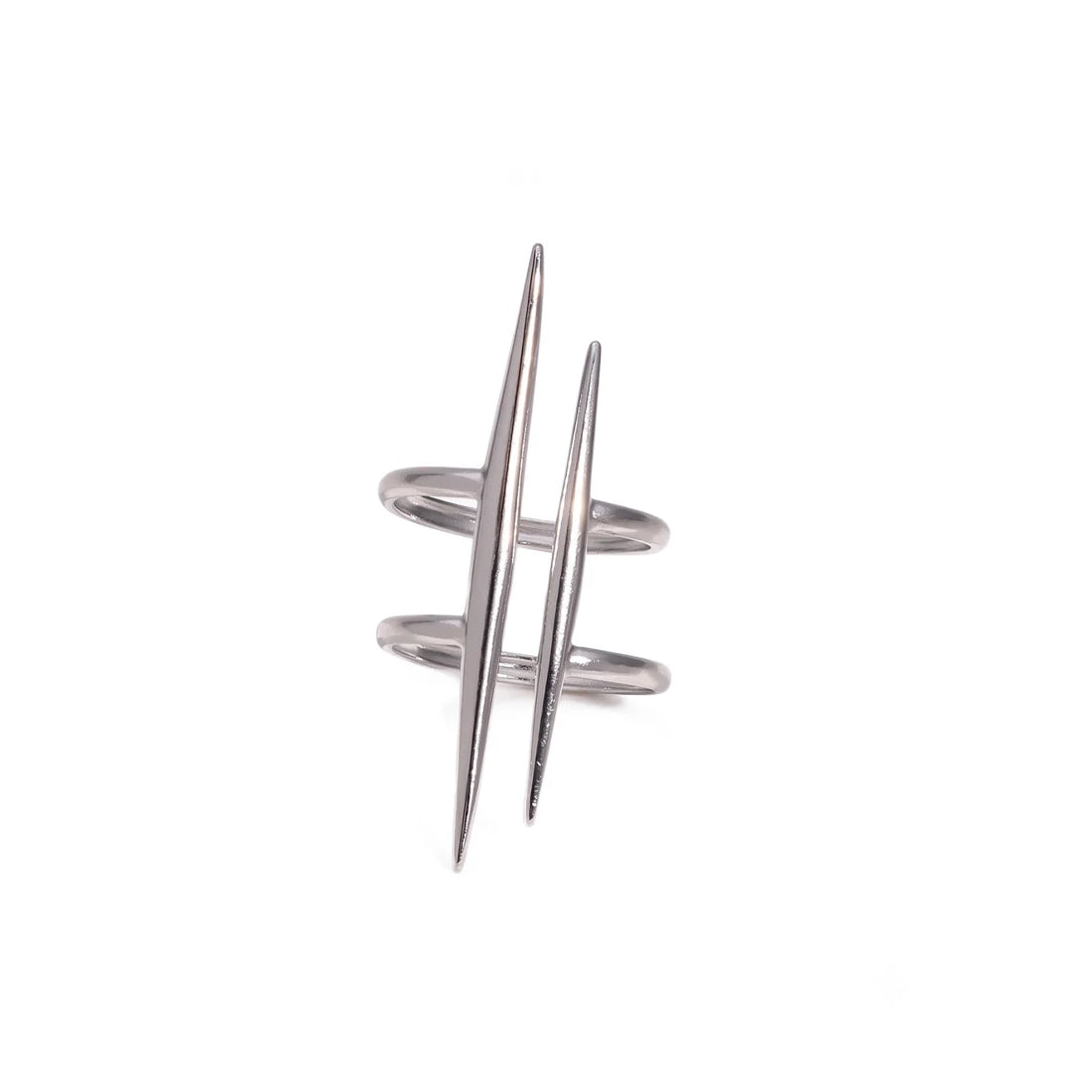 Abstract Axis Double Bar Ring