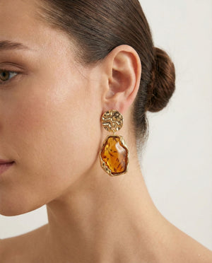 Molten Amber Drop Earrings
