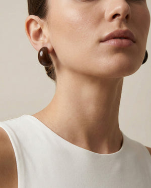 Brown Resin Pebble Studs