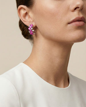 Ruby Arc Hoop Earrings