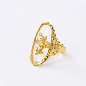 Botanic Emblem Statement Ring