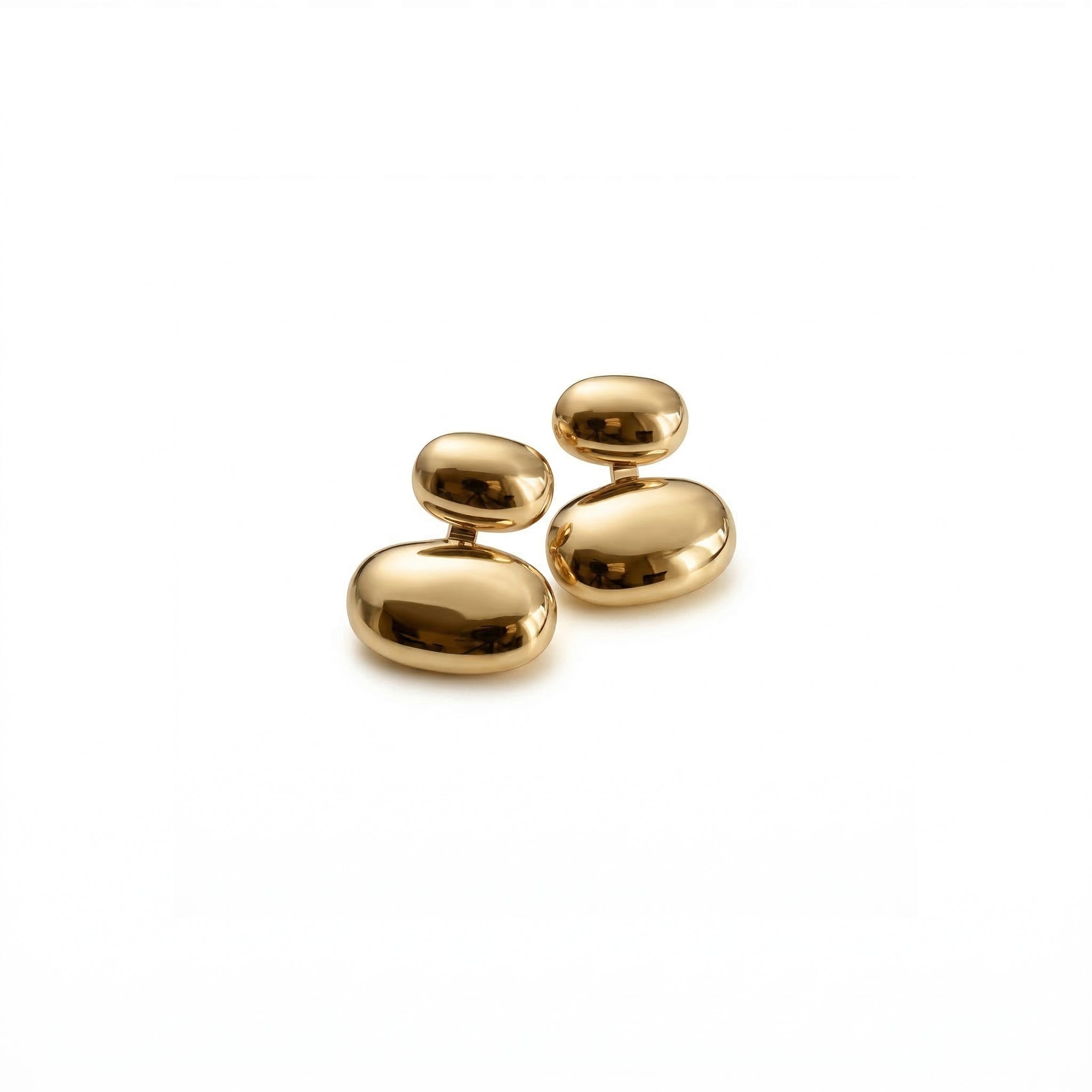 Golden Duo Pebble Studs