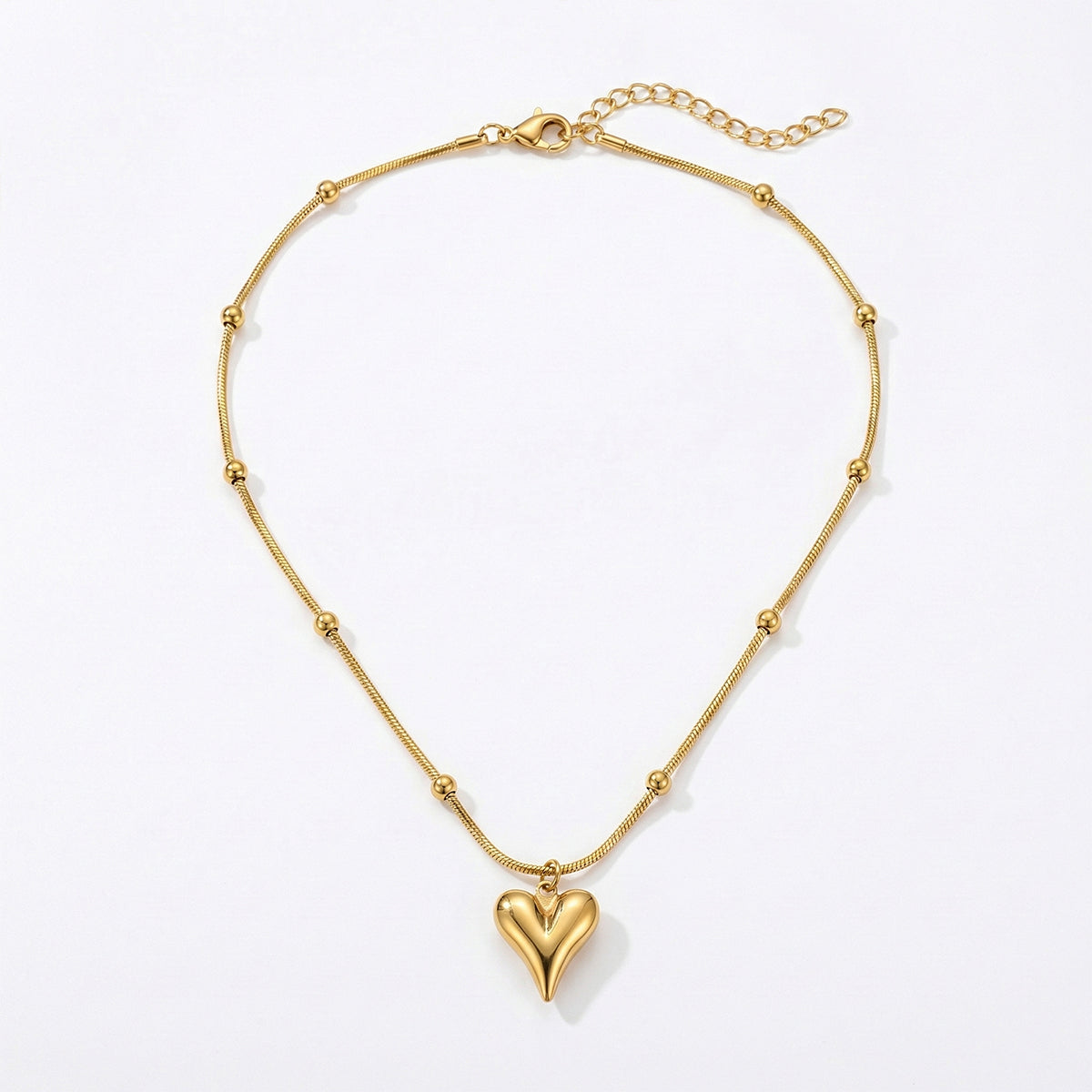 Golden Folded Heart Necklace