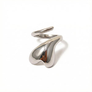 Silver Fluid Sculptural Ring
