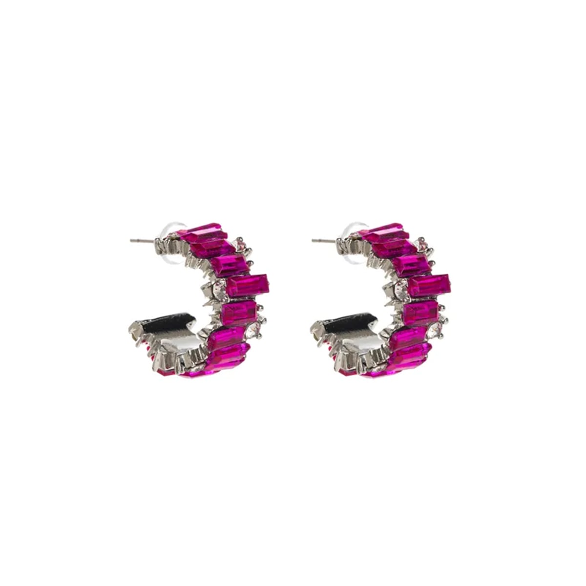 Ruby Arc Hoop Earrings