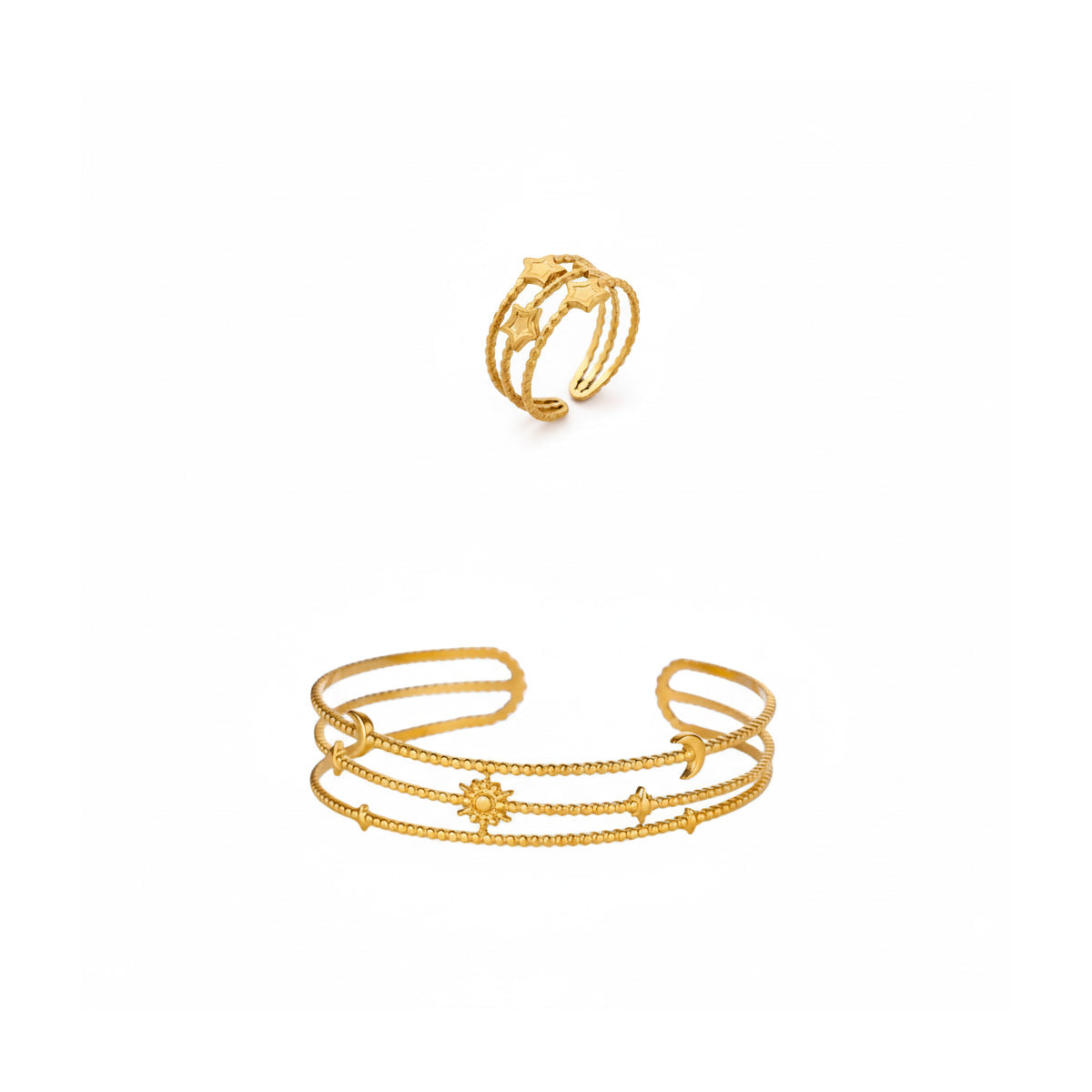Sunbeam Cuff - Ring Set