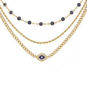 Evil Eye Layered Necklace