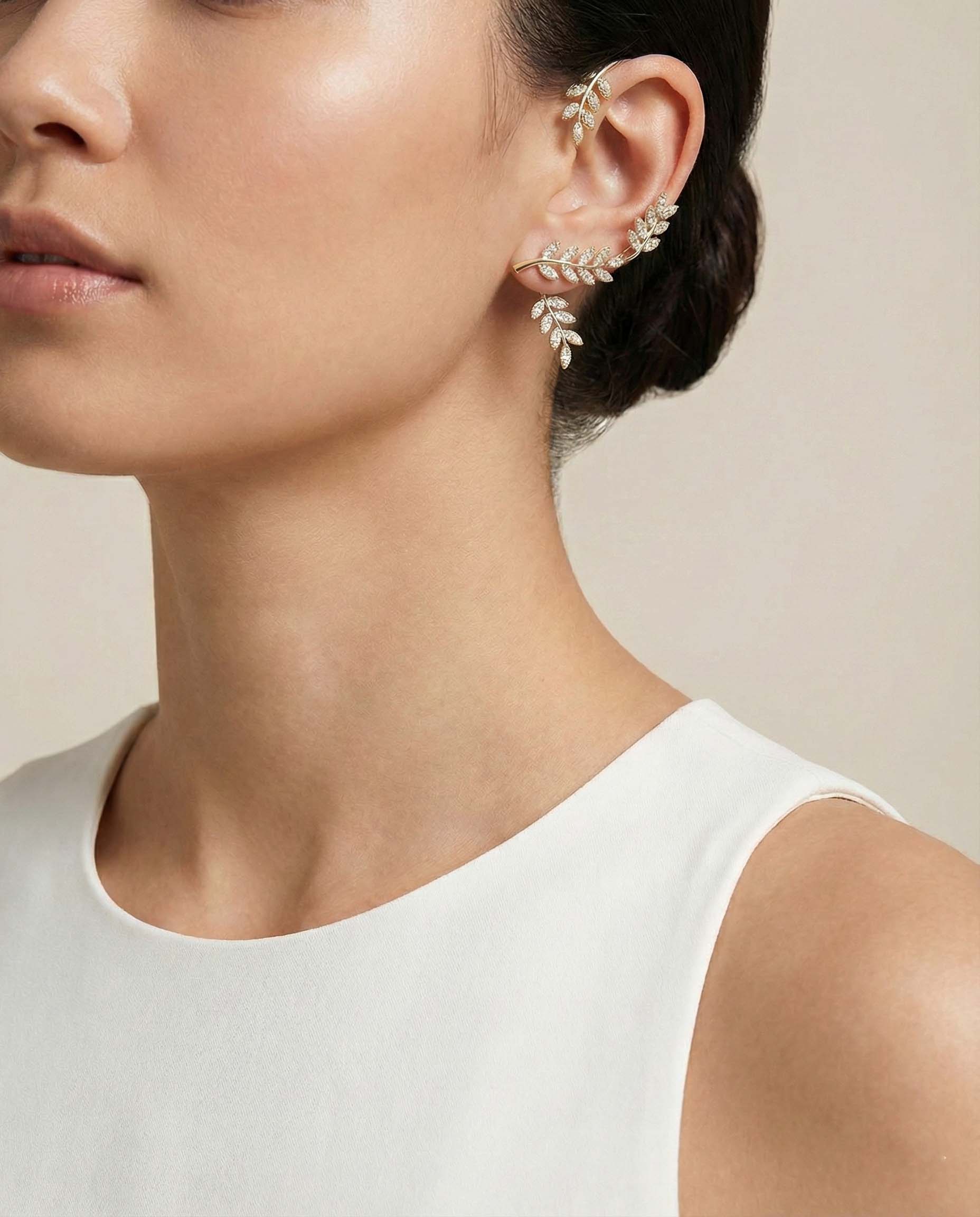 Crystal Laurel Ear Cuff